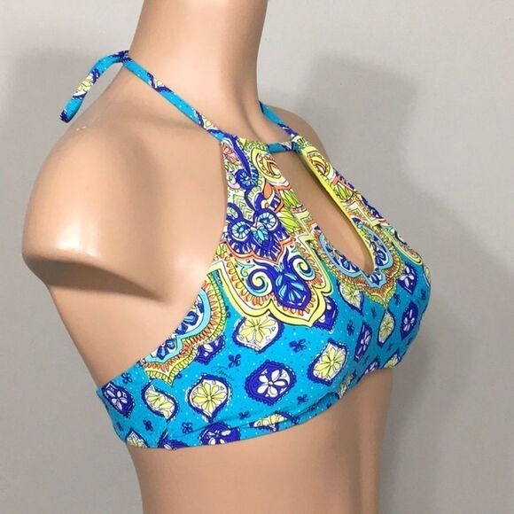 Trina Turk high neck halter bikini top. NWT - Picture 3 of 9
